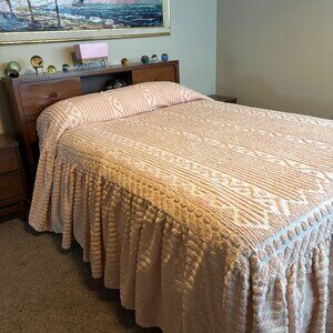 Vintage Chenille Bedspread and Shams